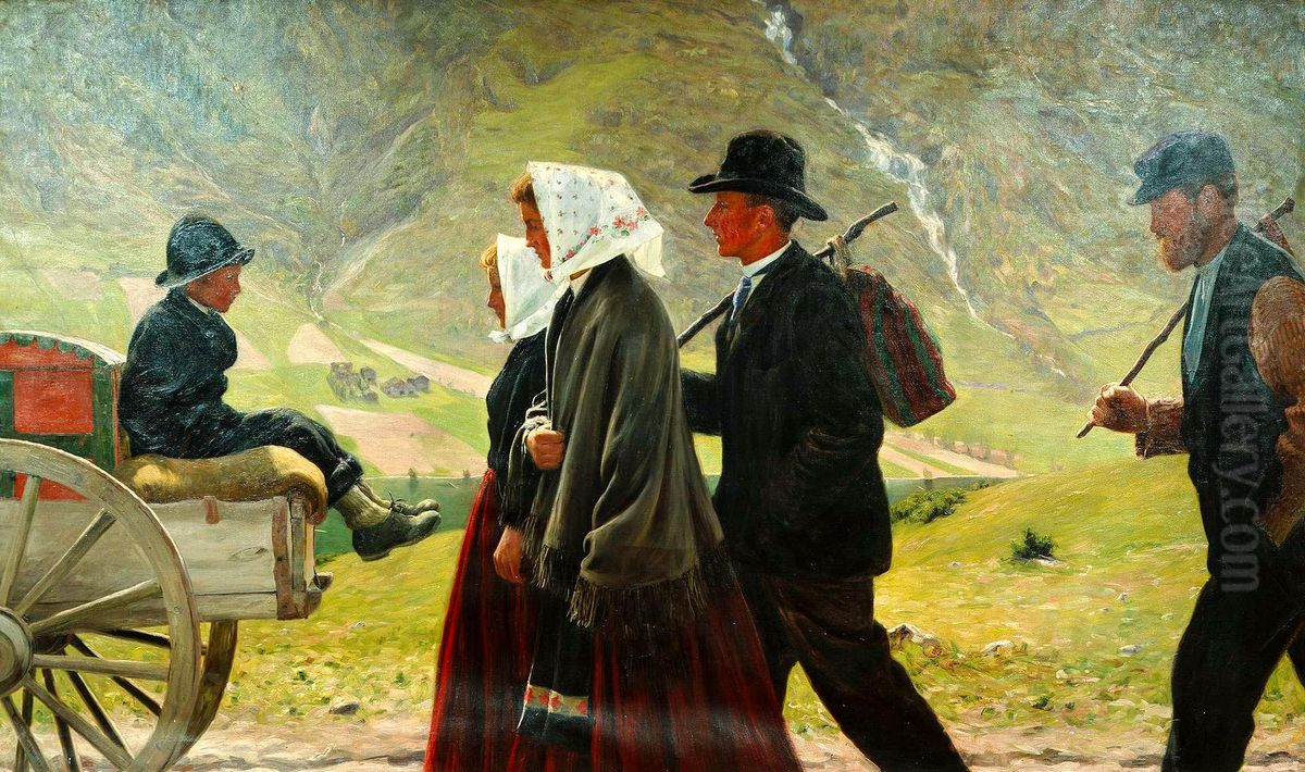 Emigrants Oil Painting by Gustav Wentzel