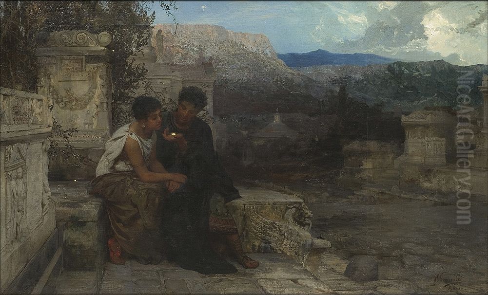 Night in Pompei Oil Painting by Henryk Siemiradzki