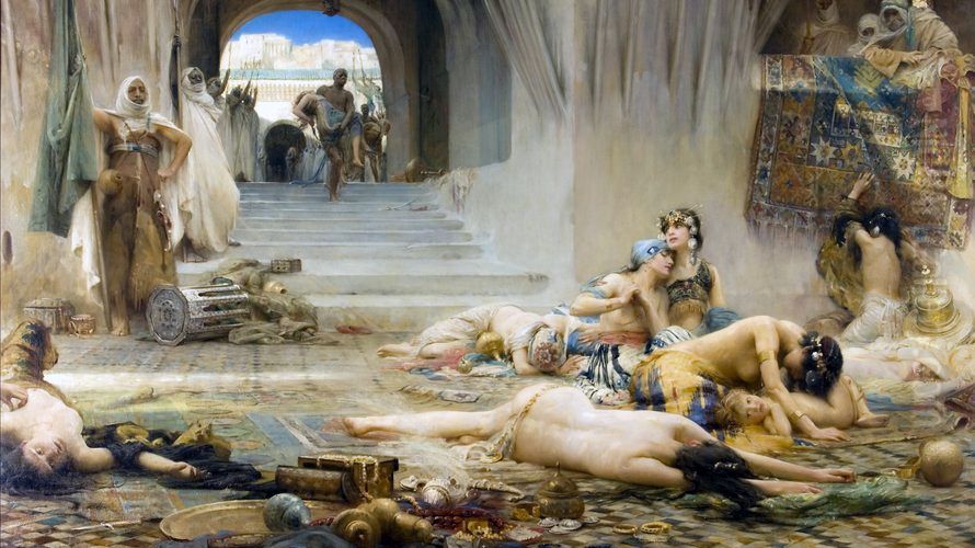 Vae Victis! The Sack of Morrocco by the Almohades, Woe to the Vanquished Oil Painting by Arthur Hacker