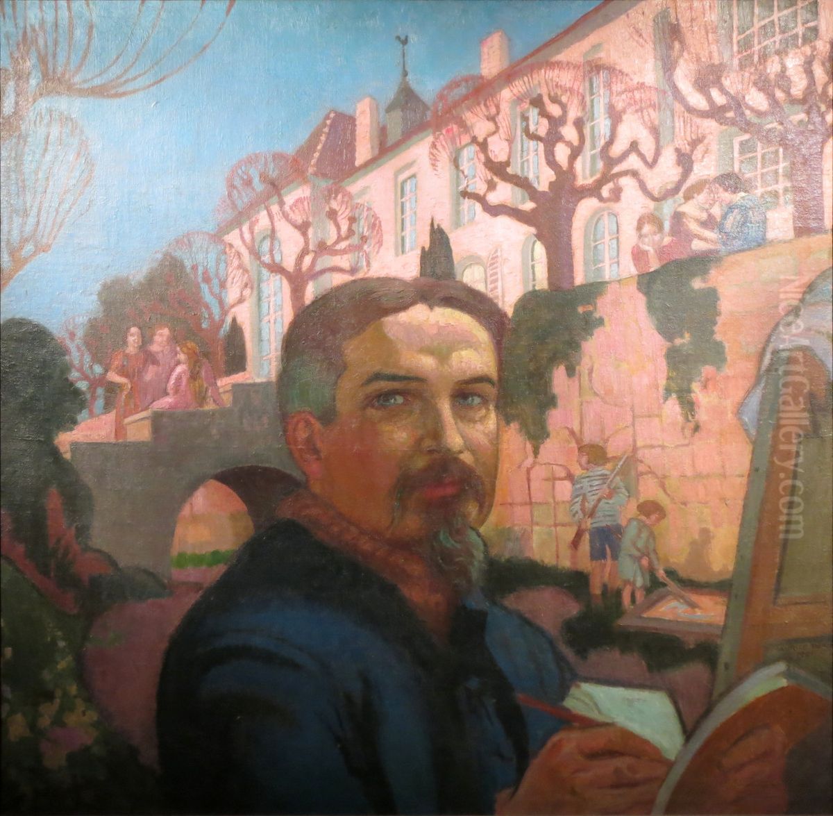 Autoportrait devant le Prieure Oil Painting by Maurice Denis