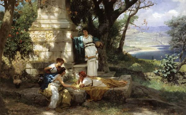 Dicing Oil Painting by Henryk Siemiradzki