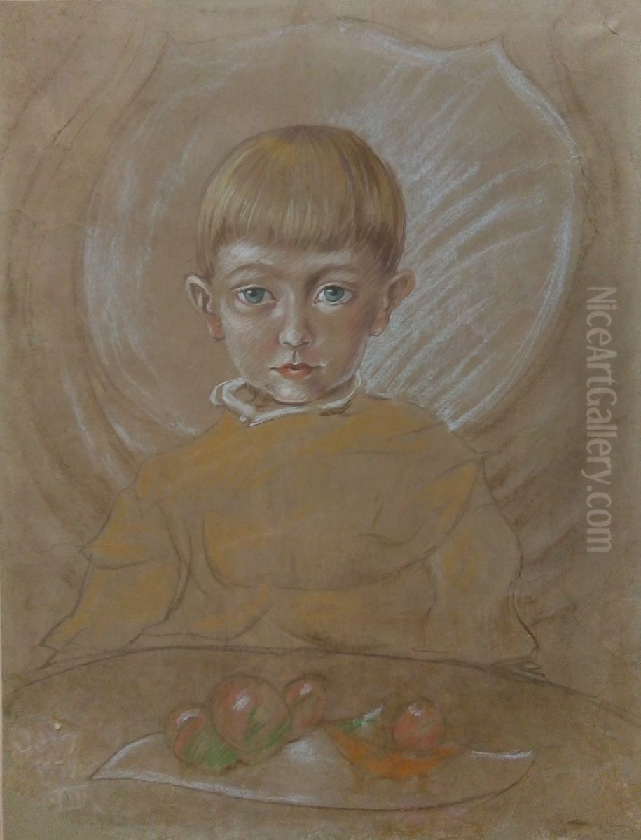 Portrait of Maciej Jastrzebski, son of Wincent Jastrzebski Oil Painting by Stanislaw Ignacy Witkiewicz (Witkacy)