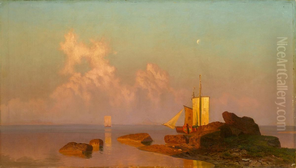 Sonnenuntergang  bei Konigsberg Oil Painting by Hugo Knorr