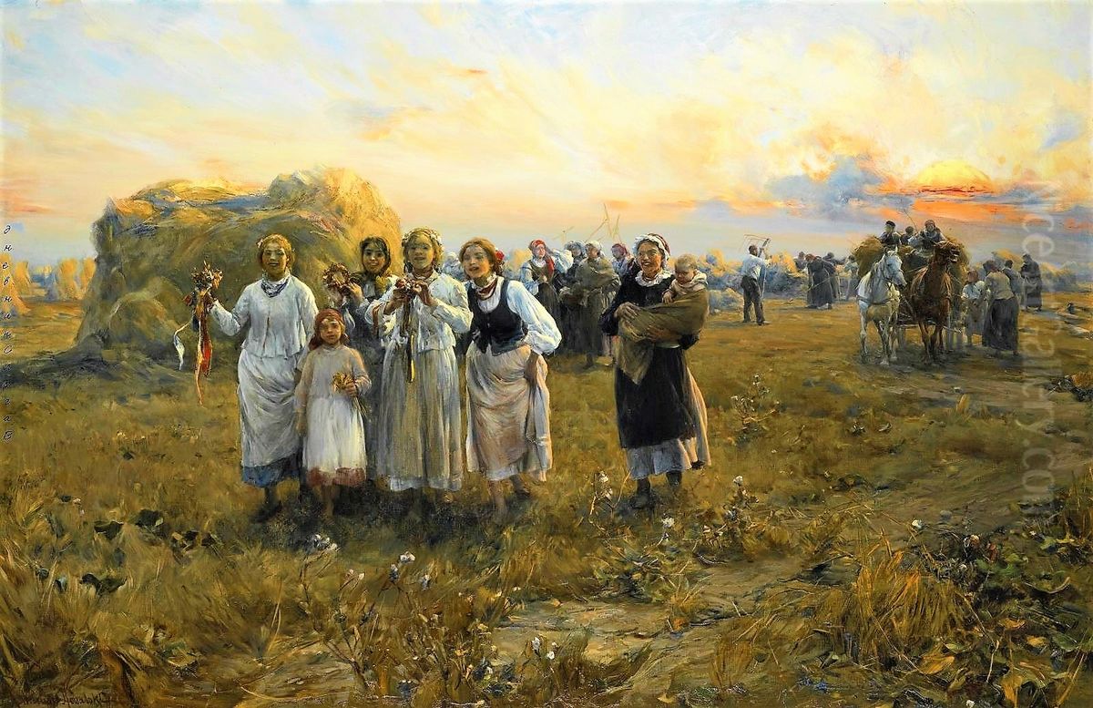 Dozhinki. Oil Painting by Alfred Wierusz-Kowalski