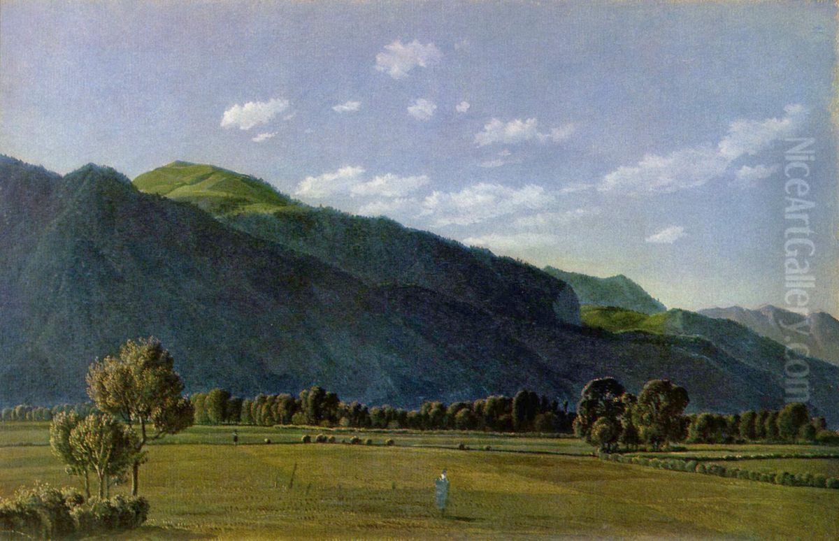 View at the valley of Kreuth, Bavaria Oil Painting by Wilhelm von Kobell (1766-1853)
