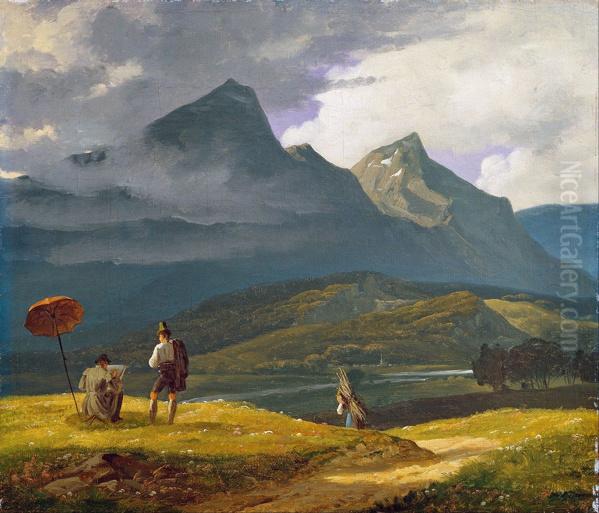 Mountain landscape. Oil Painting by Wilhelm Bendz