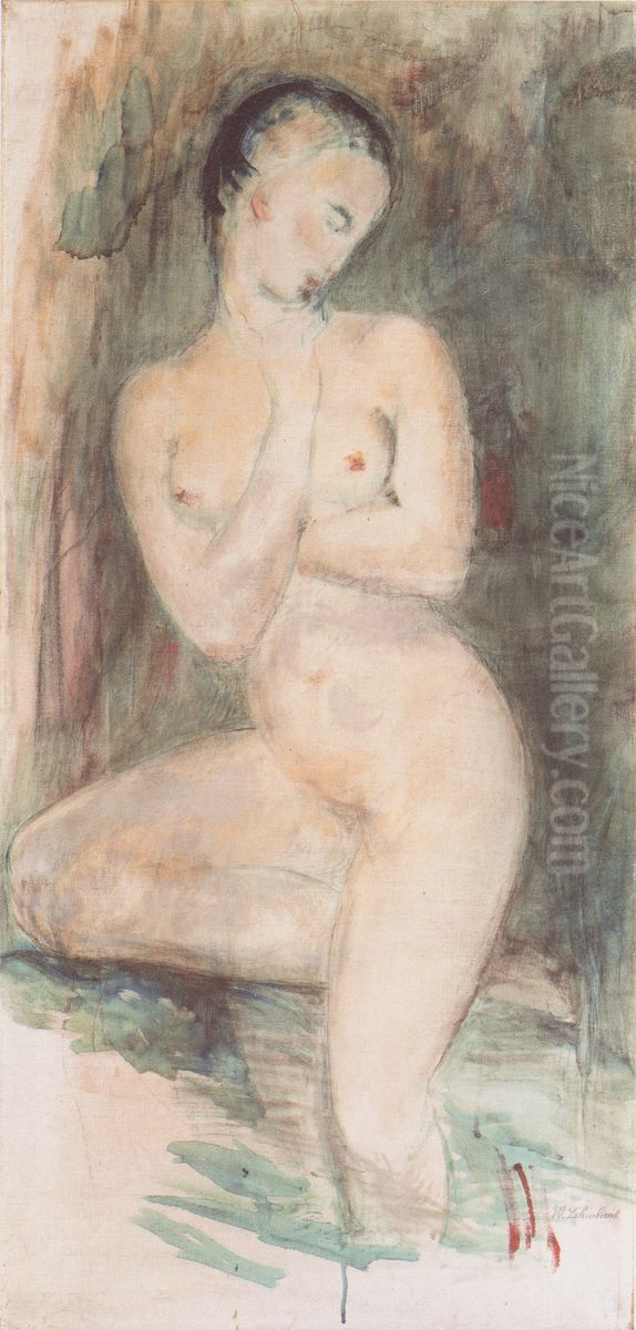 Bather Oil Painting by Wilhelm Lehmbruck