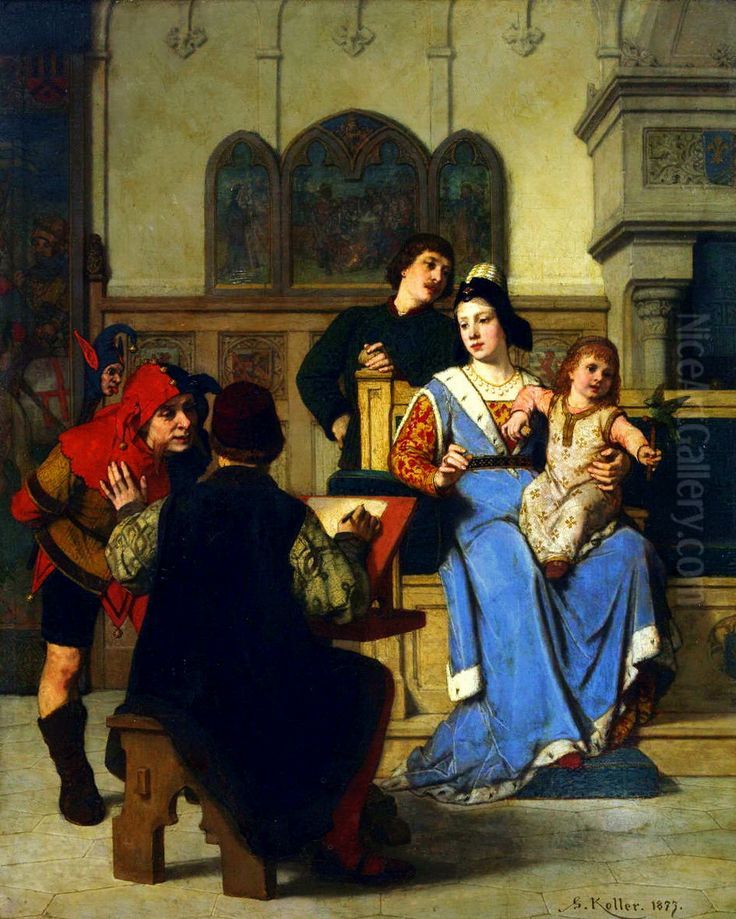 Der Maler und der Hofnarr Oil Painting by Wilhelm Koller