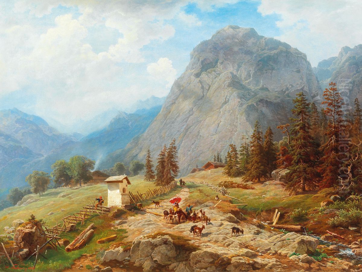 Scene in the French Alps Oil Painting by unknown