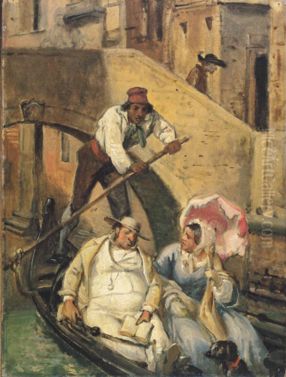 Travellers in Venice. Oil Painting by Wilhelm Marstrand