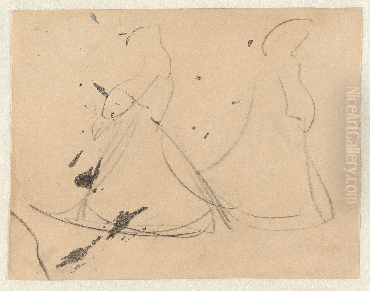 Sketch of Dancers Oil Painting by Halfdan Egedius