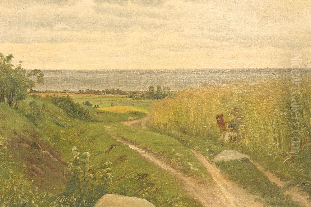 Summer landscape on Moen. Oil Painting by Carl Frederik Aagaard