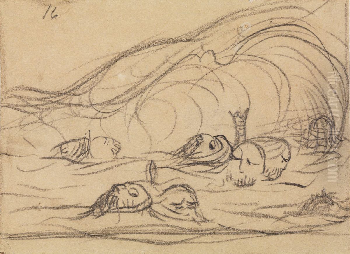 The Wizards at Skratteskjaer Oil Painting by Halfdan Egedius