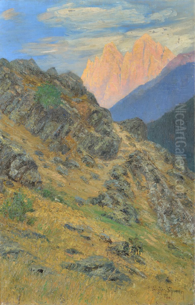 Evening in the Dolomites Oil Painting by unknown