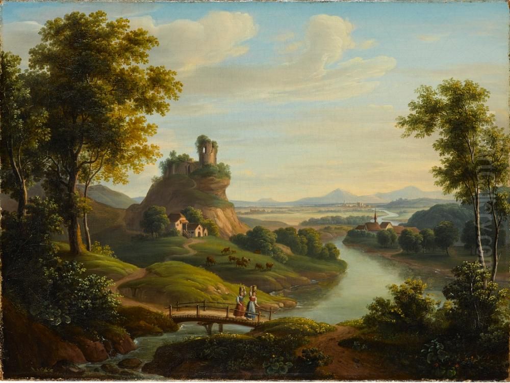 Abendlandschaft Oil Painting by Emilie Reinbeck