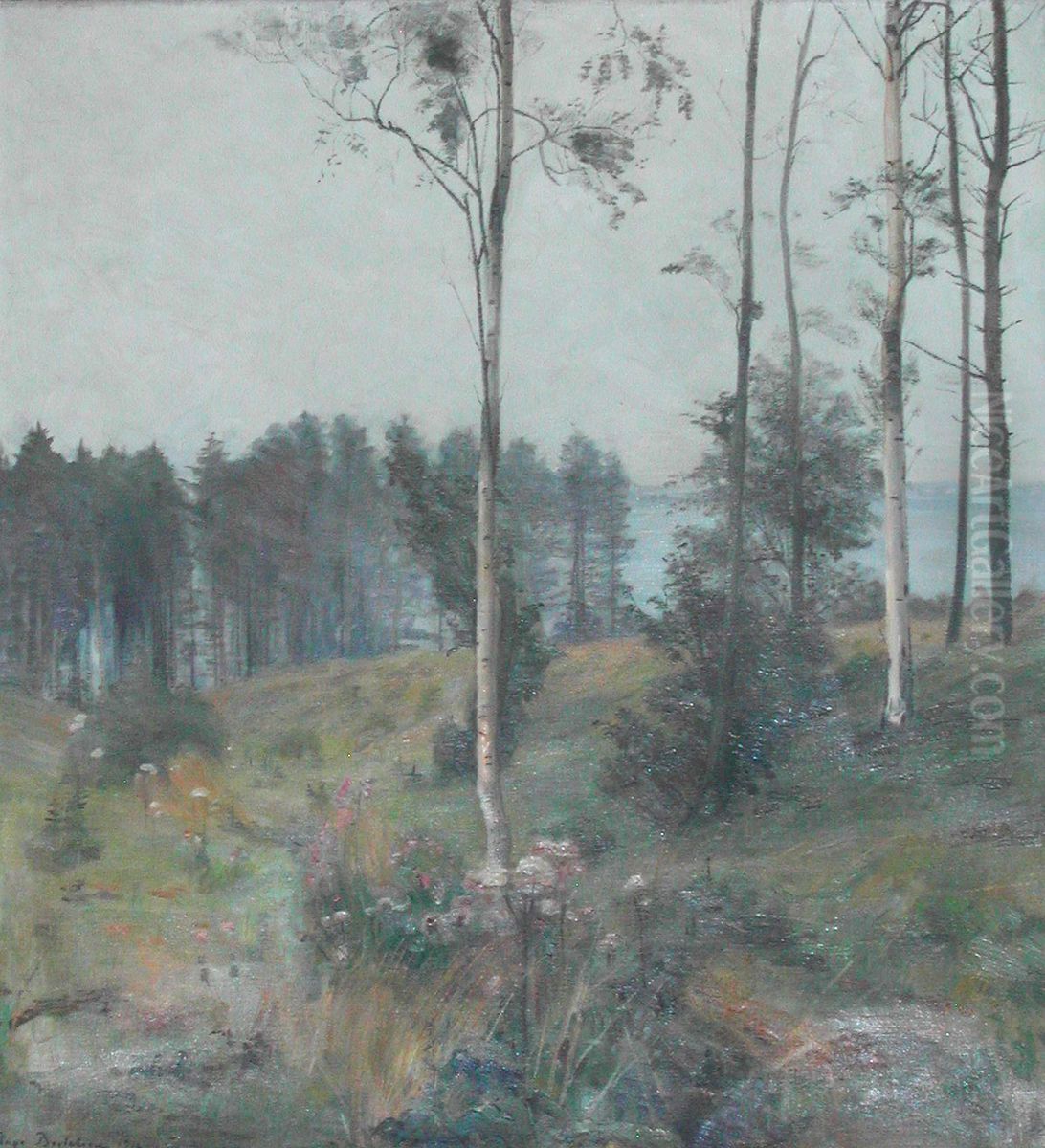 View of Sejero Bugt, Denmark. Oil Painting by Aage Bertelsen