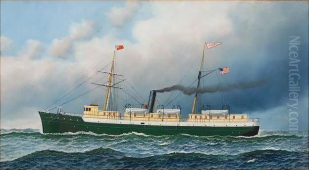 The steamship SSCarroll Oil Painting by Antonio Nicolo Gasparo Jacobsen