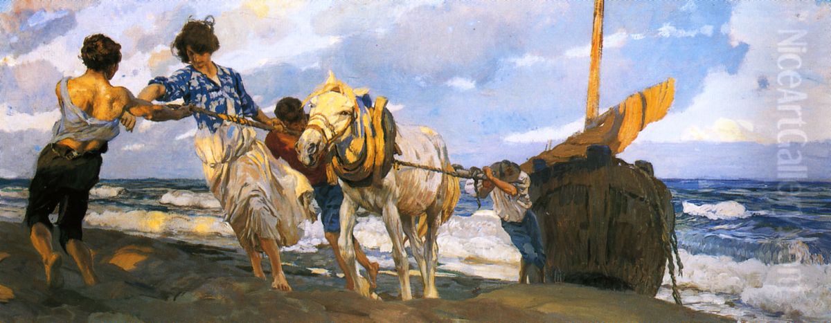 The hawser Oil Painting by Ettore Tito