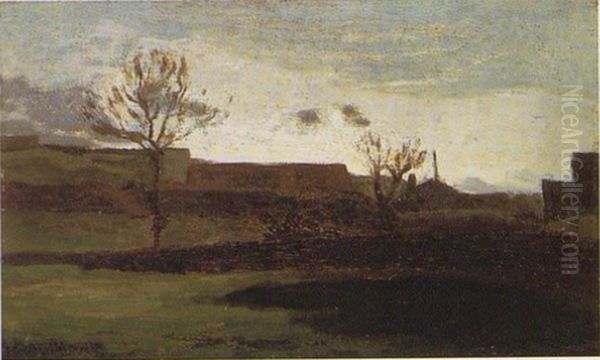 Landscape with Factories Oil Painting by Claude Oscar Monet