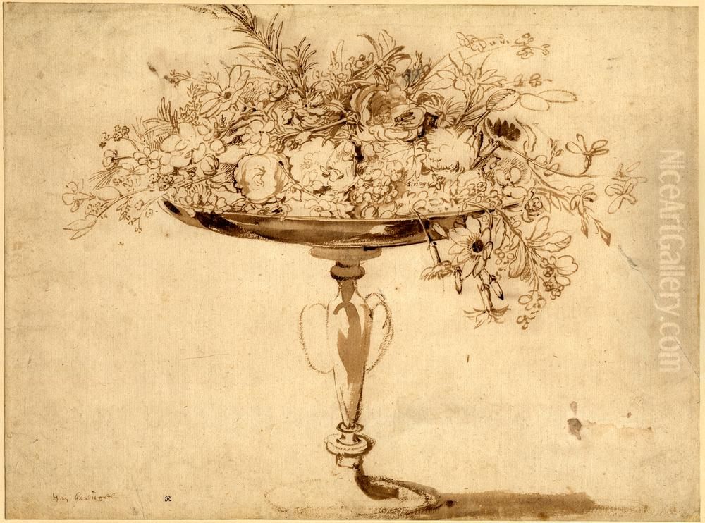 Bloemstilleven in een schaal Oil Painting by Jan Brughel