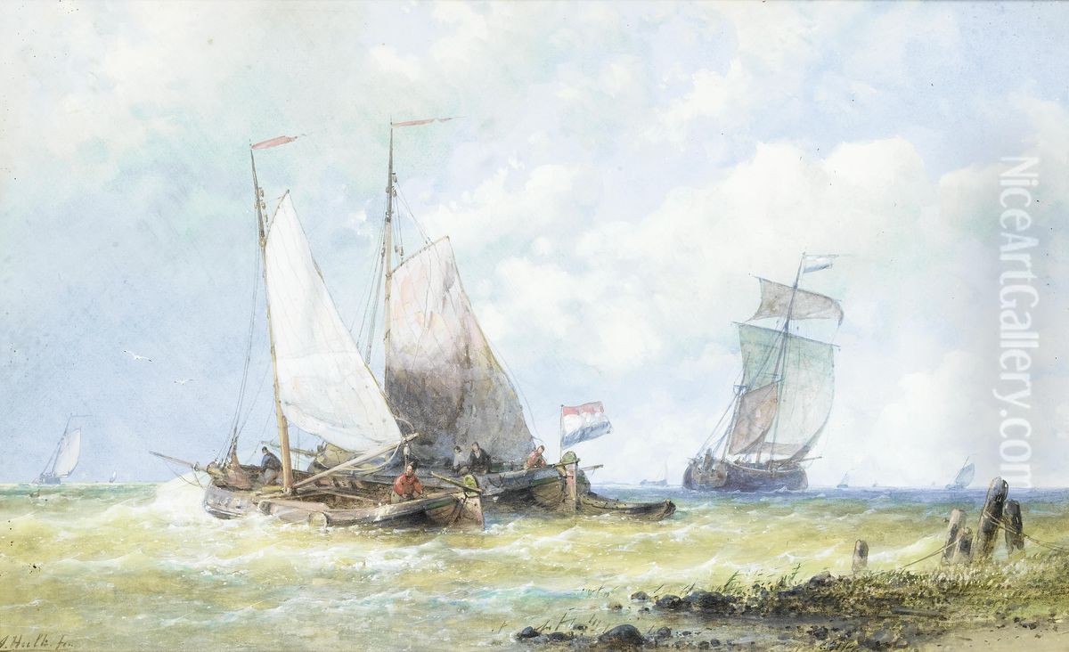 Off to the fishing grounds 2 Oil Painting by Abraham Hulk Senior