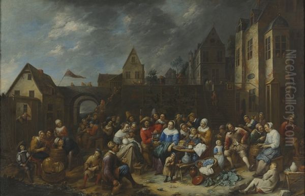 Village fete Oil Painting by Gillis van Tilborgh