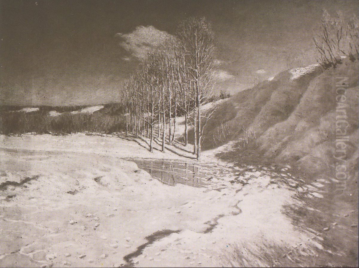 Landscape with snow Oil Painting by Stanislaw Ignacy Witkiewicz (Witkacy)