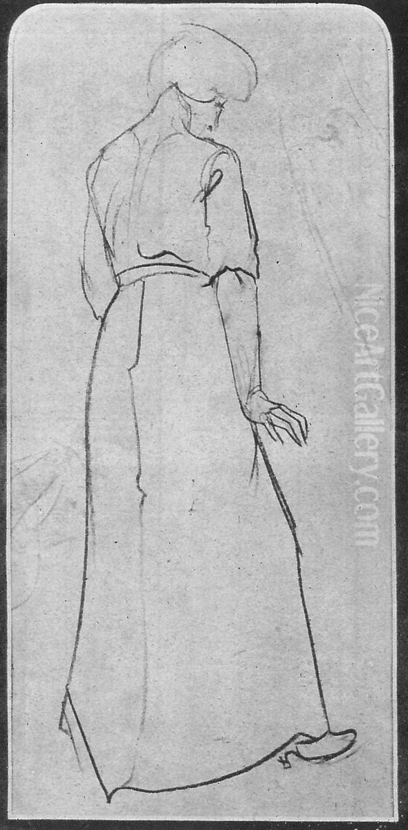 Study of a standing female figure Oil Painting by Stanislaw Ignacy Witkiewicz (Witkacy)