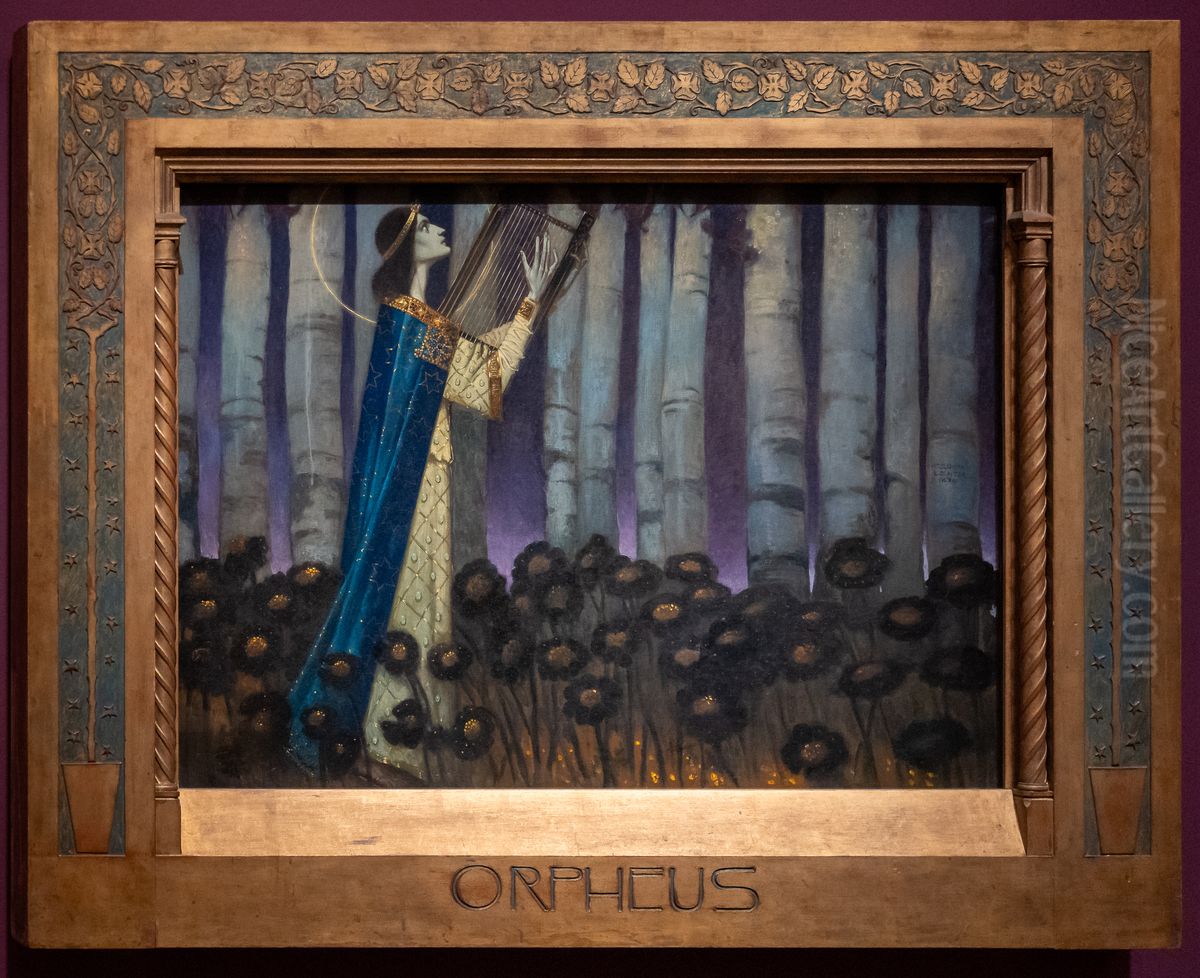 Orpheus Oil Painting by Melchior Lechter