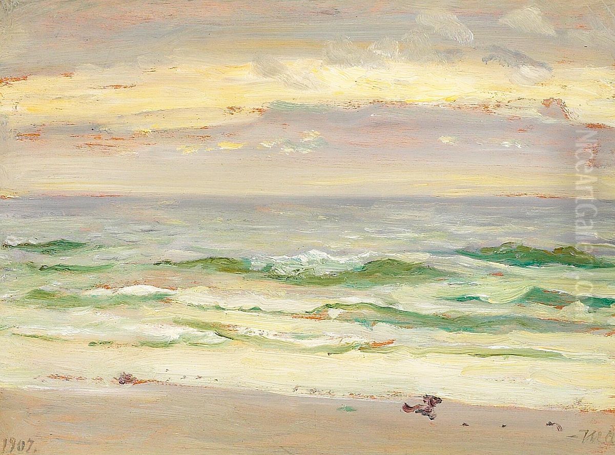 A view of the sea. Oil Painting by Michael Peter Ancher