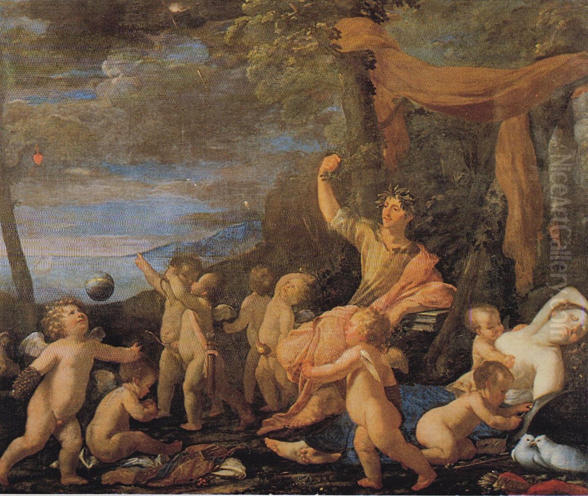 Le triomphe d'un poete Oil Painting by Nicolas Poussin