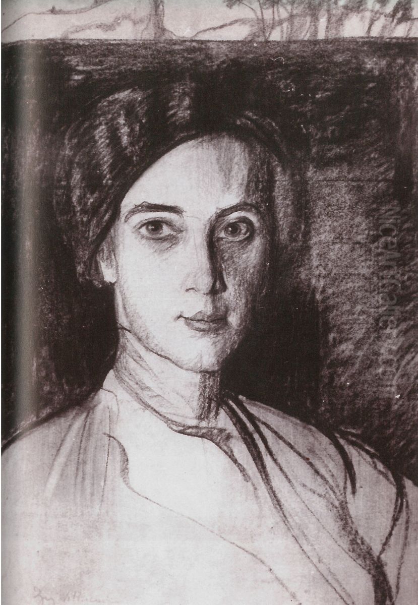 Portret Jadwigi Janczewskiej Oil Painting by Stanislaw Ignacy Witkiewicz (Witkacy)