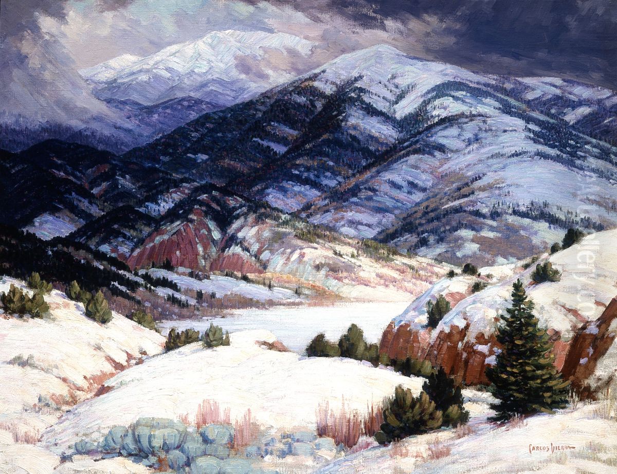 Northern New Mexico in Winter Oil Painting by Carlos Vierra