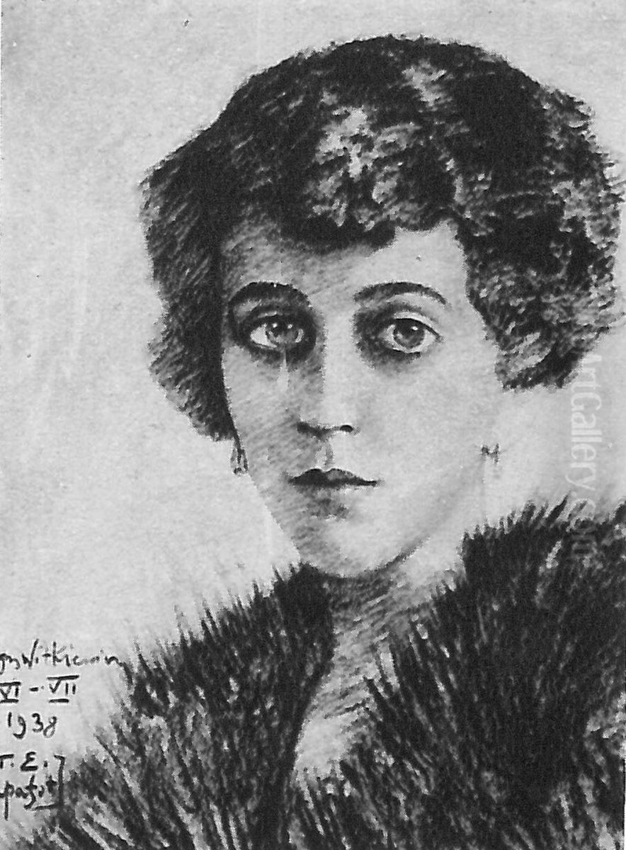 Portrait of Urszula Kolaczkowska Oil Painting by Stanislaw Ignacy Witkiewicz (Witkacy)