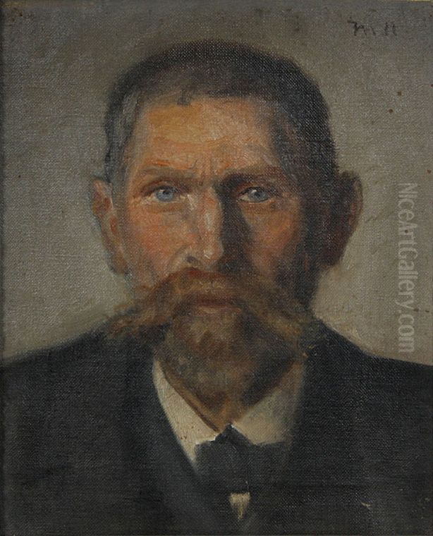 Portraet af Fisker Jens Martin Jensen Rontved. Oil Painting by Michael Peter Ancher