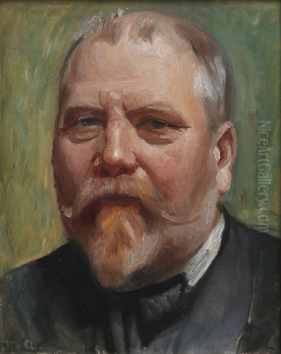 Portrait of the painter Carl Moller. Oil Painting by Michael Peter Ancher