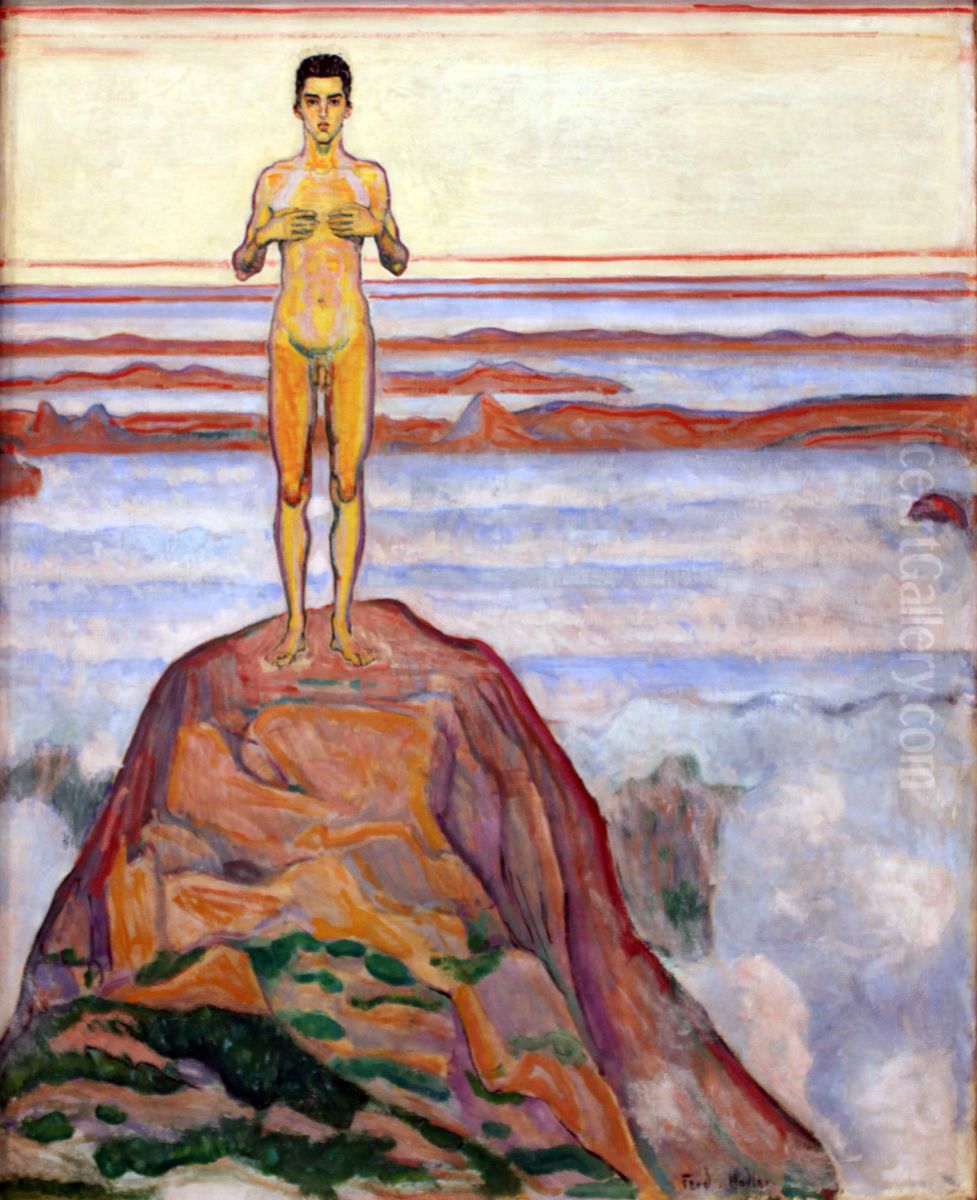Blick ins Unendliche III Oil Painting by Ferdinand Hodler