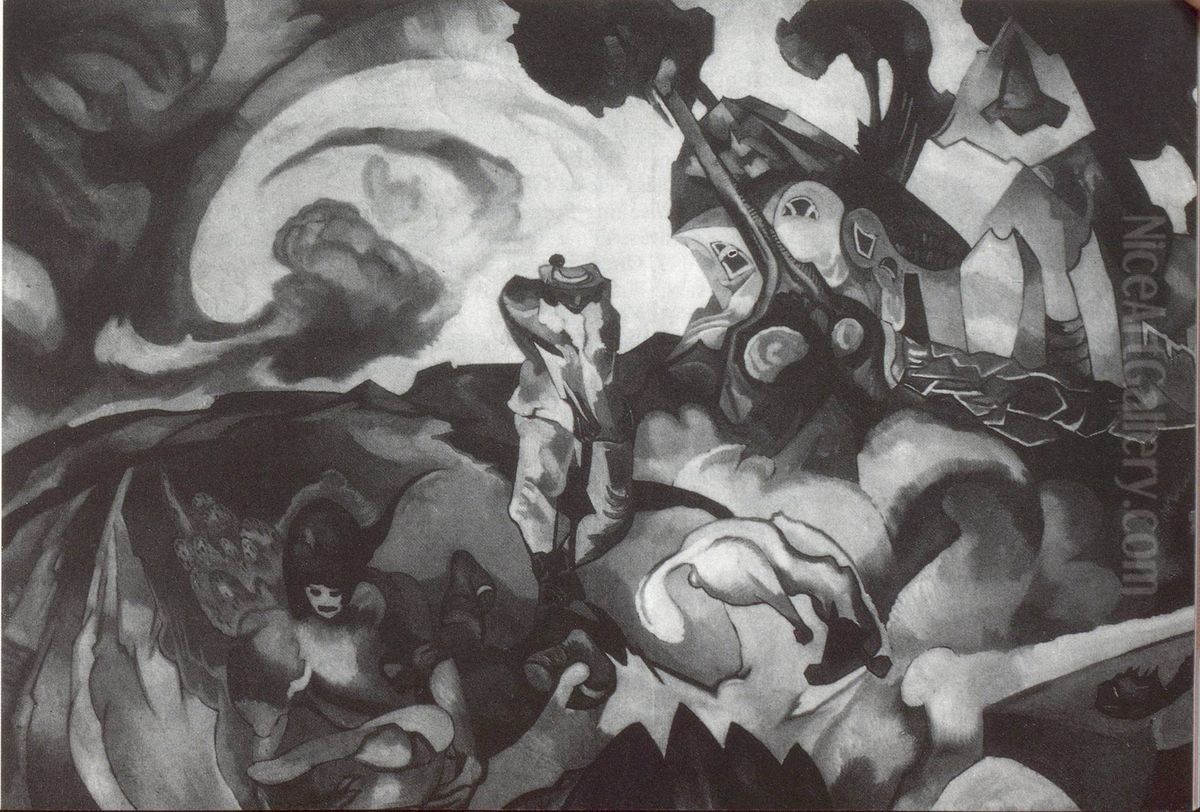 Kompozycja Oil Painting by Stanislaw Ignacy Witkiewicz (Witkacy)