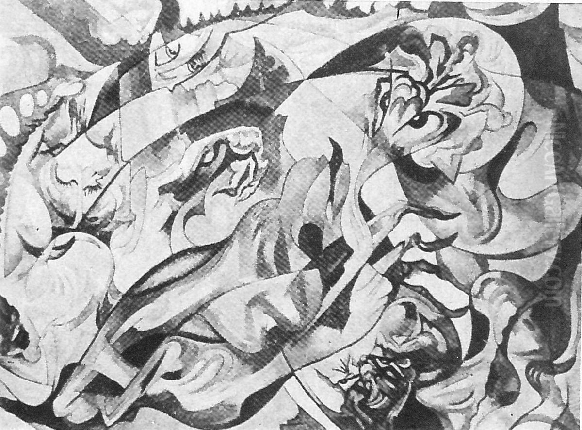 Composition Oil Painting by Stanislaw Ignacy Witkiewicz (Witkacy)