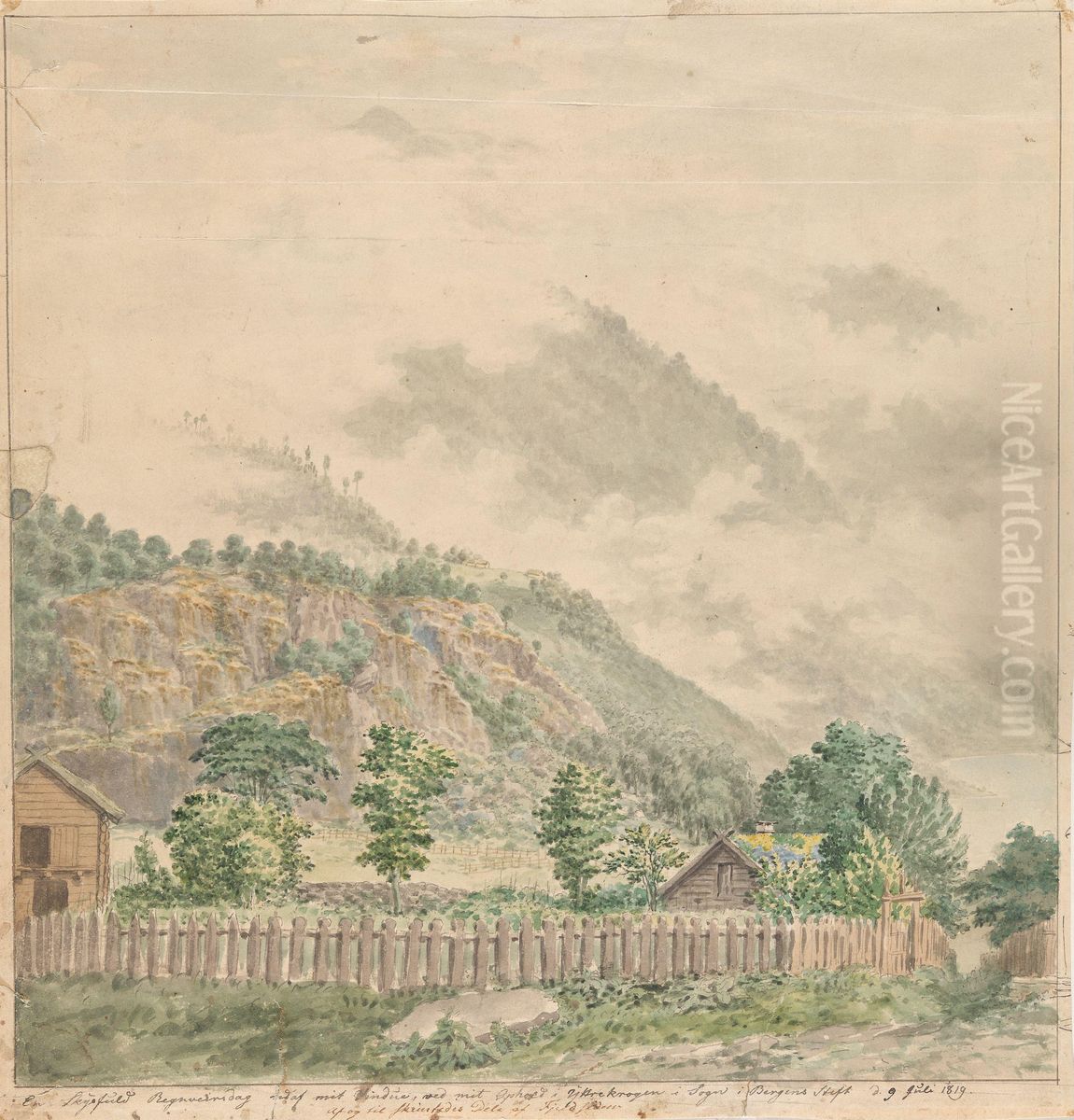 Ytre Kroken i Sogn Oil Painting by Johannes Flintoe