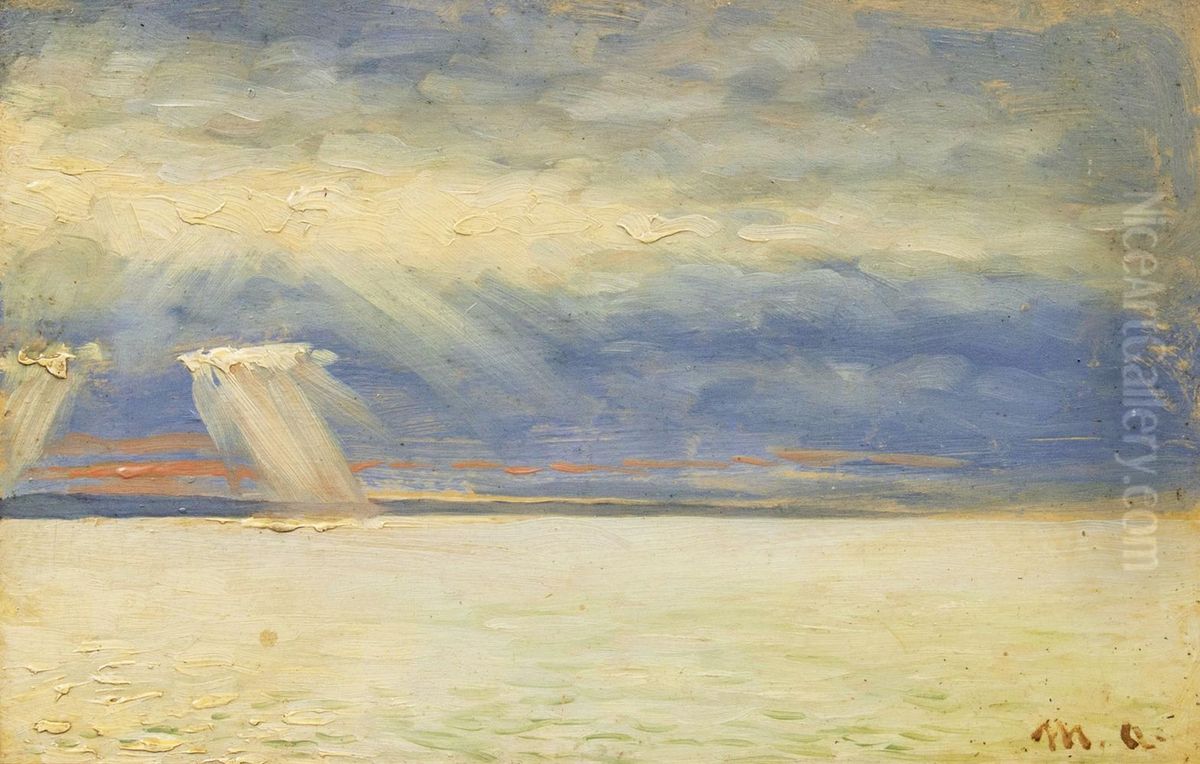 The sun breaking through. Oil Painting by Michael Peter Ancher