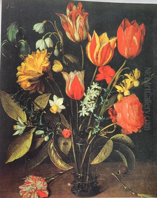 Bloemstilleven Oil Painting by Jacob van Hulsdonck