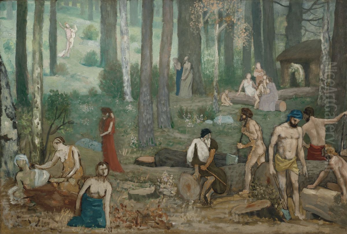Les bucherons Oil Painting by Pierre Puvis de Chavannes