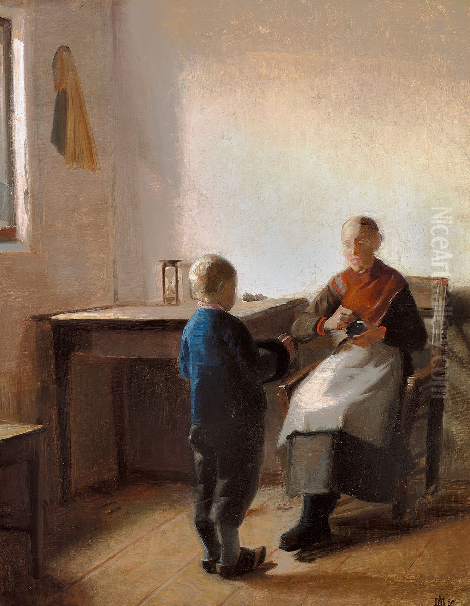 Interior. Oil Painting by Michael Peter Ancher