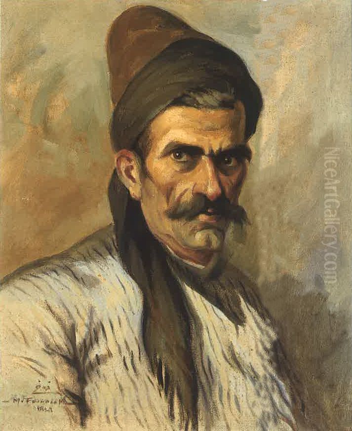 Trois Portraits D'un Muletier (2). Oil Painting by Moustafa Farroukh