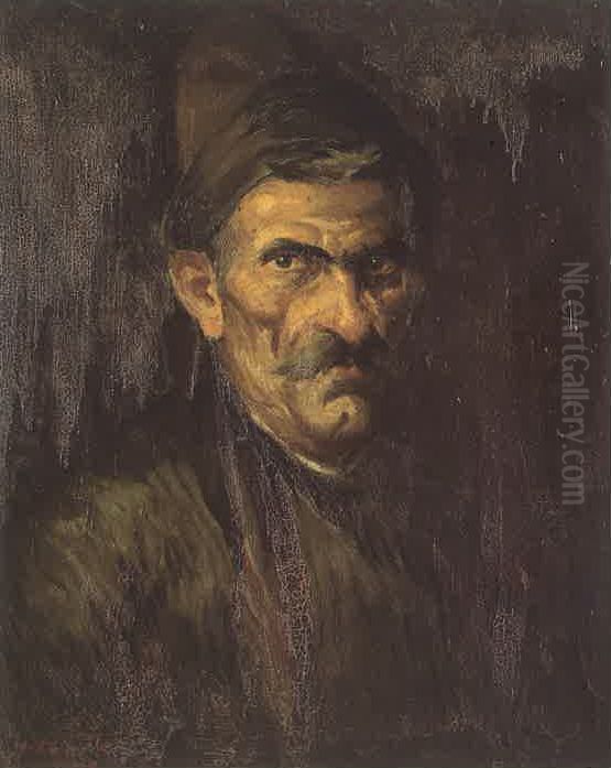 thlath lwhat lmkary (3). Oil Painting by Moustafa Farroukh