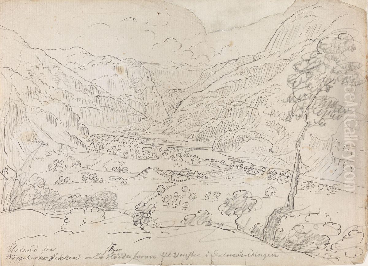 Aurlandsdalen Oil Painting by Johannes Flintoe