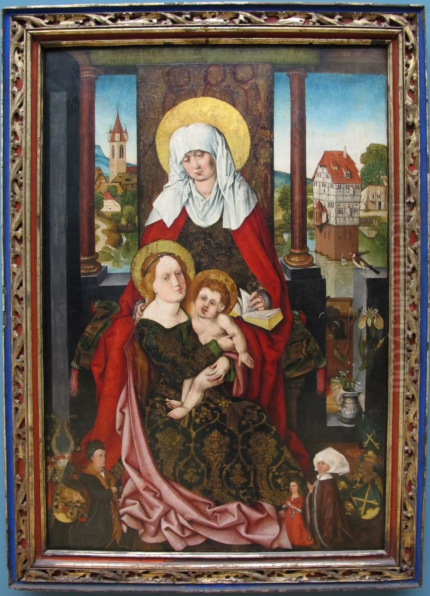 Hl. Anna Selbdritt, Gedachtnisbild fur Anna Gross (gest. 1509) Oil Painting by Michael Wolgemut