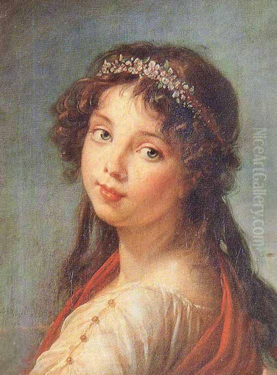 Julie Le Brun Oil Painting by Elisabeth Louise Vigee Le Brun