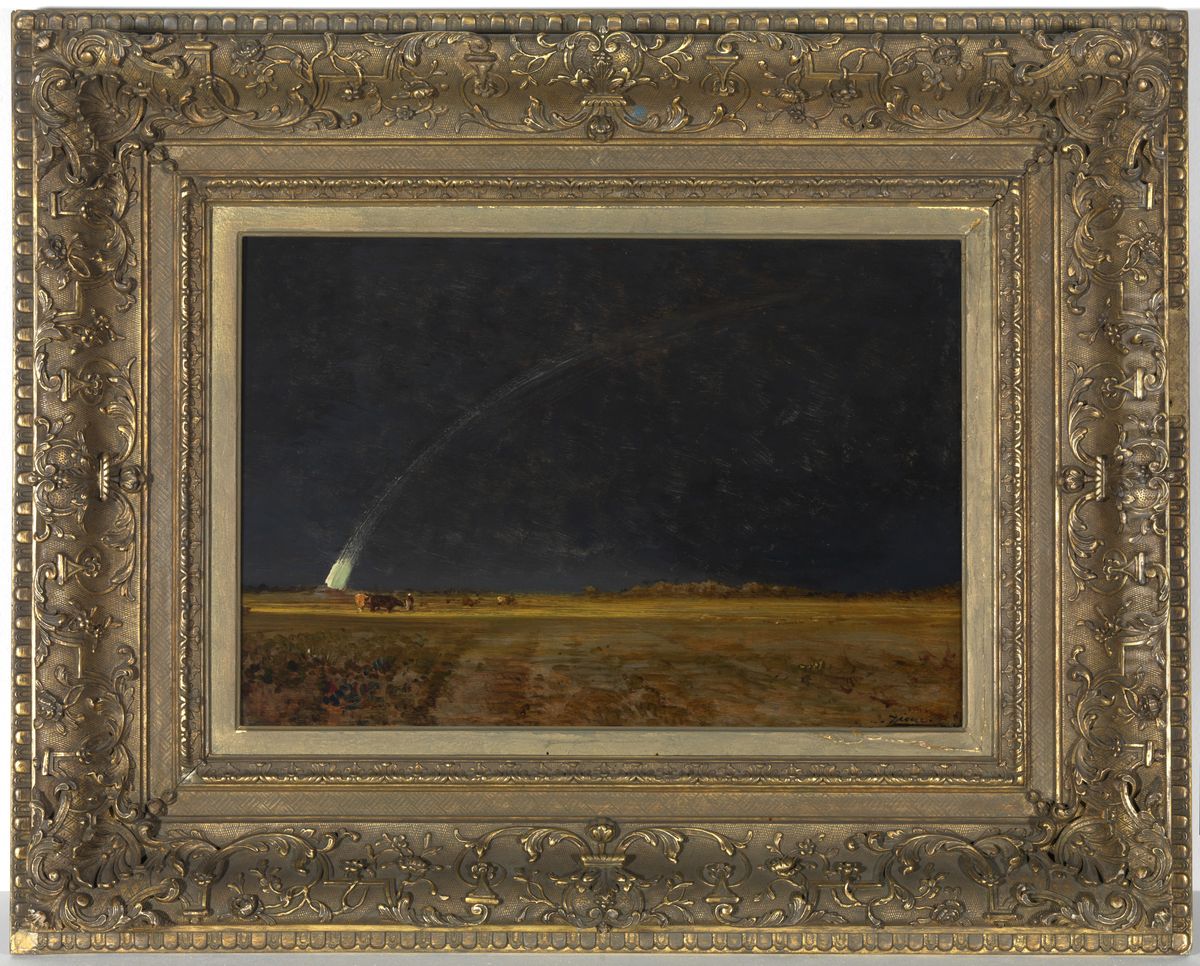 Landschap met regenboog ('Arc en Ciel'). Oil Painting by Felix Ziem